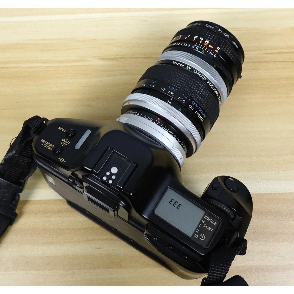 Vintage Canon T90 w/50mm 1.8 FD Lens, Teleconverters and Hoya Polarizer Filter